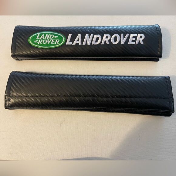 Land Rover car seat belt covers set of 2 Black NWT - Picture 5 of 7